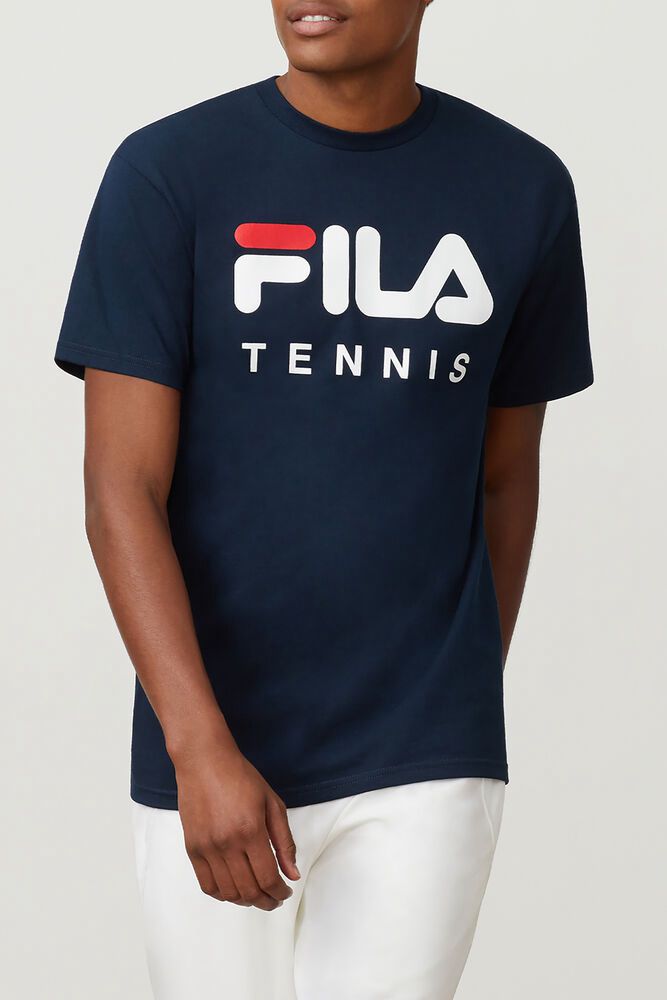 Fila T-Shirt Herre Mørkeblå Tennis BSY-238970